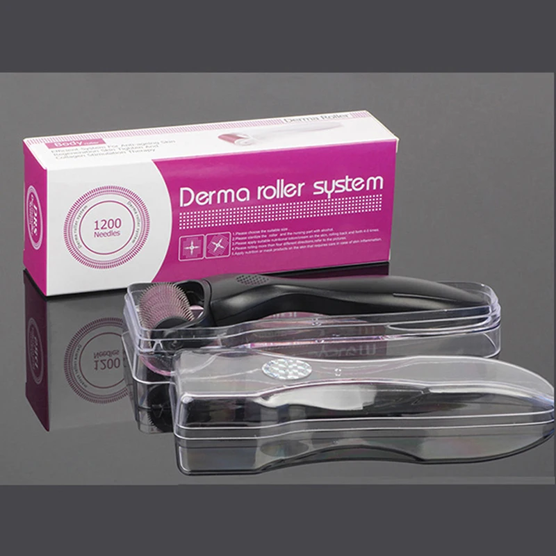 Derma Roller DRS 1200 Micro Needles Facial Body Massager Titanium Microneedling Therapy Remove Dark Circles Hair Loss Treatment