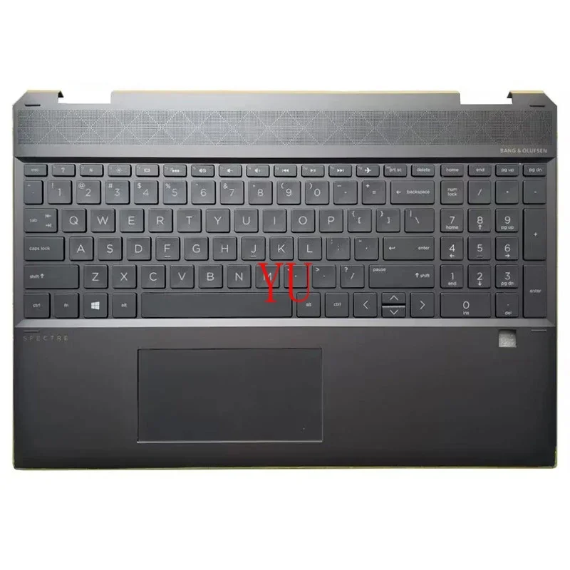 New Backlit US Keyboard For HP SPECTRE X360 15-DF TPN-Q213 With Palmrest Upper Cover Backlight Touchpad