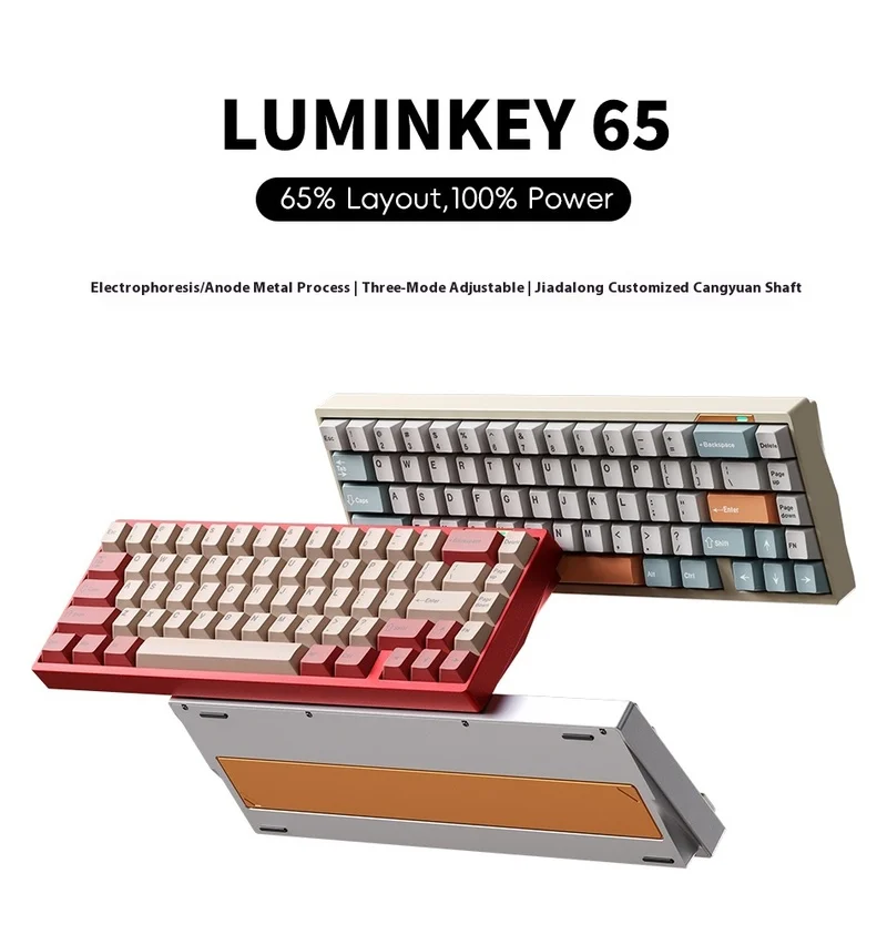 LUMINKEY65 the third mock examination customized game E-sports wireless Bluetooth mechanical keyboard full aluminum shell kit