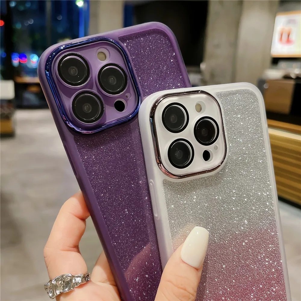 Glitter Electroplate Case For Xiaomi Poco X5 X3 Redmi Note 12 Pro 5G 11 10 11S 10S 12C 10C A1 Plus Camera Protection Soft Cover