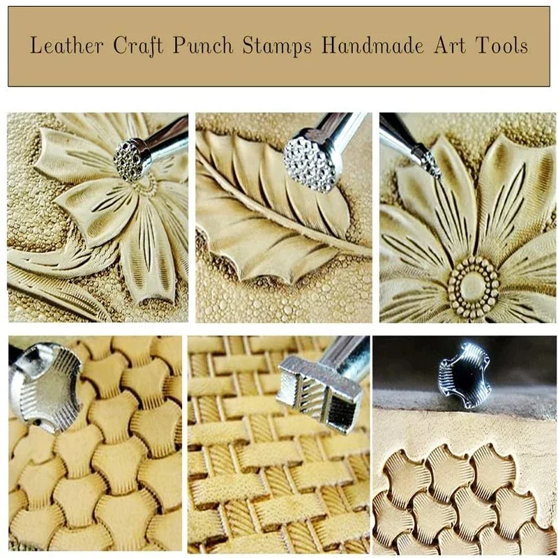 Leather Working Saddle Making Tools Vintage Tools DIY Leather Craft Stamps Special Shape Printing Stamping for DIY Art Working