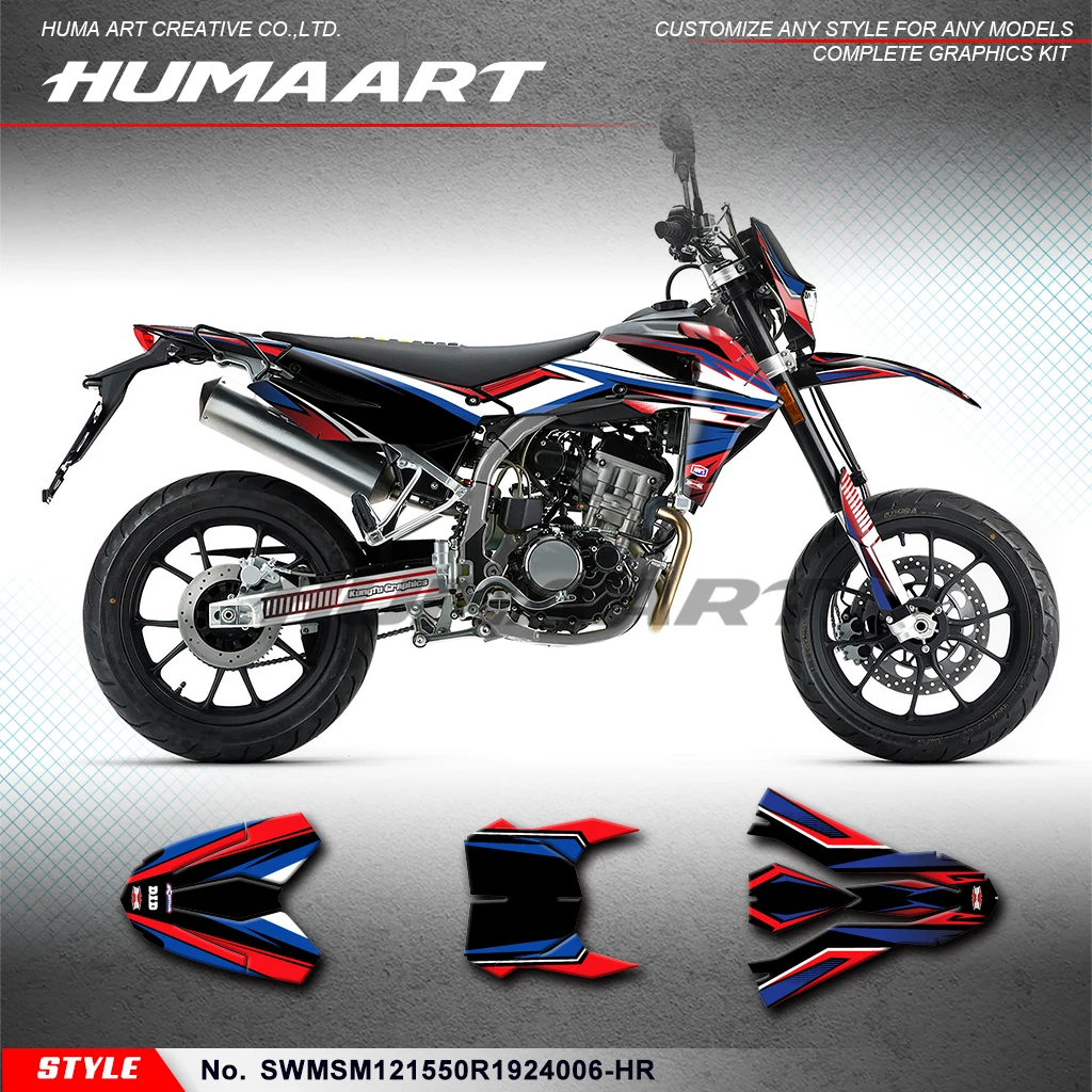 

Графическая Обложка для мотоцикла HUMAART для SWM SM500R SM125R SM150R SW150GY (CN) 2019-2024, SWMSM121550R1924006-HR