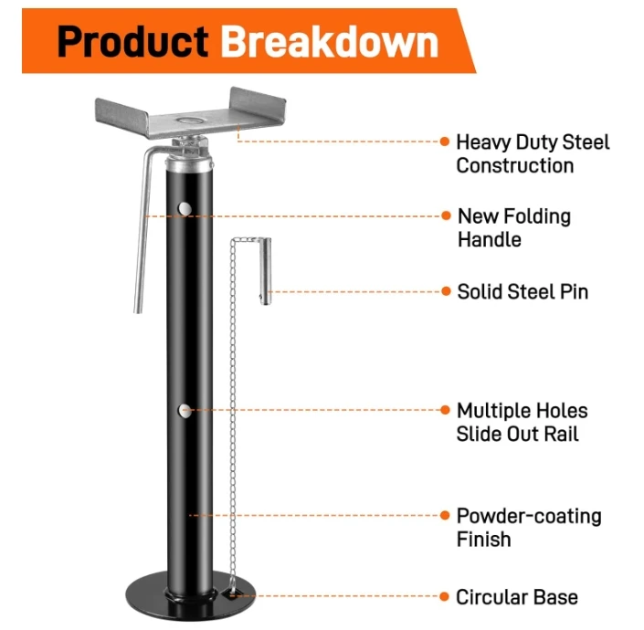 Adjustable Height RV Slide Out Stabilizers Steel Support Jacks For Camper And Travel Trailer