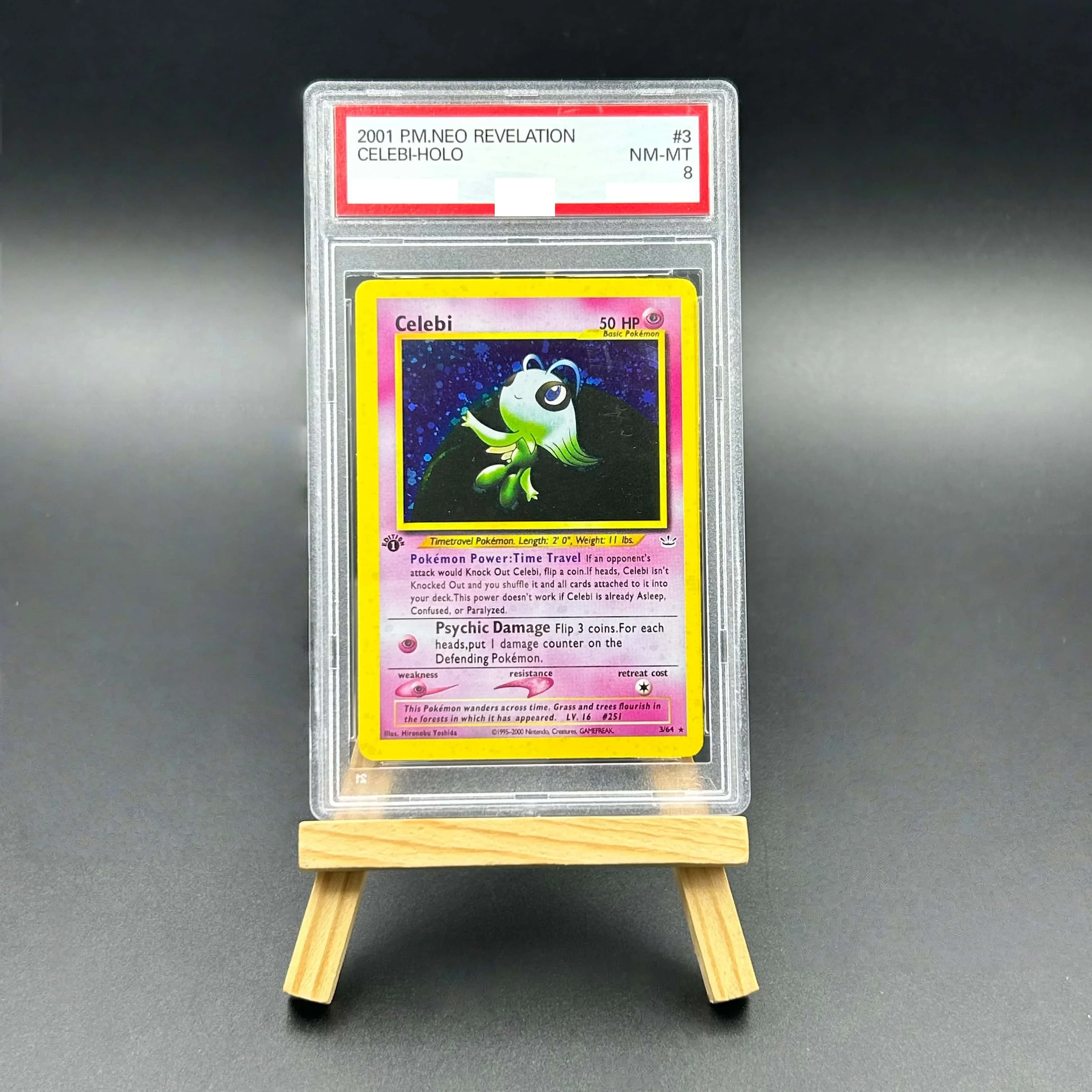 

2001 Pokemon Neo Revelation Celebi Holo Textured Card - 1st Edition NM-MT 8 Collectible TCG