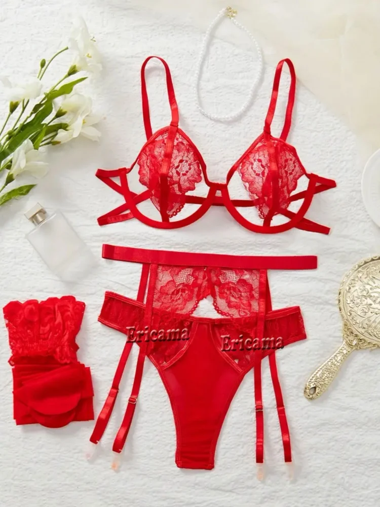 ชุดชั้นในเซ็กซี่ผู้หญิง ชุดชั้นในลูกไม้ซีทรู กางเกงในและชุดชั้นในแบบเซ็ต ชุดชั้นในแบบดันทรง ชุดชั้นในอีโรติก ชุดชั้นในเซ็กซี่