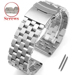 High Quality Solid Steel Watch Band 18mm 20mm 22mm 24mm Universal Replacement Strap Men Business Wristband Bracelet Accessories