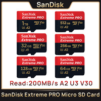 SanDisk V30 Extreme PRO Micro SD 32GB 64GB 128G 256G 512GB 1TB UHS-I Memory Card TF Card 200MB/s C10 U3 4K for Camera Steam Deck