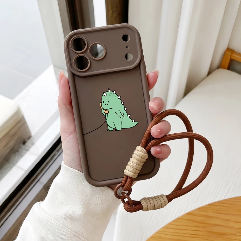 Grüne Dinosaurier-Lanyard-Handyhülle für Samsung Galaxy Note 20 S25 S26 Plus S24 S23 FE S24 S25 S23 Ultra A57 A55 5G Silikonhülle – Detail 4