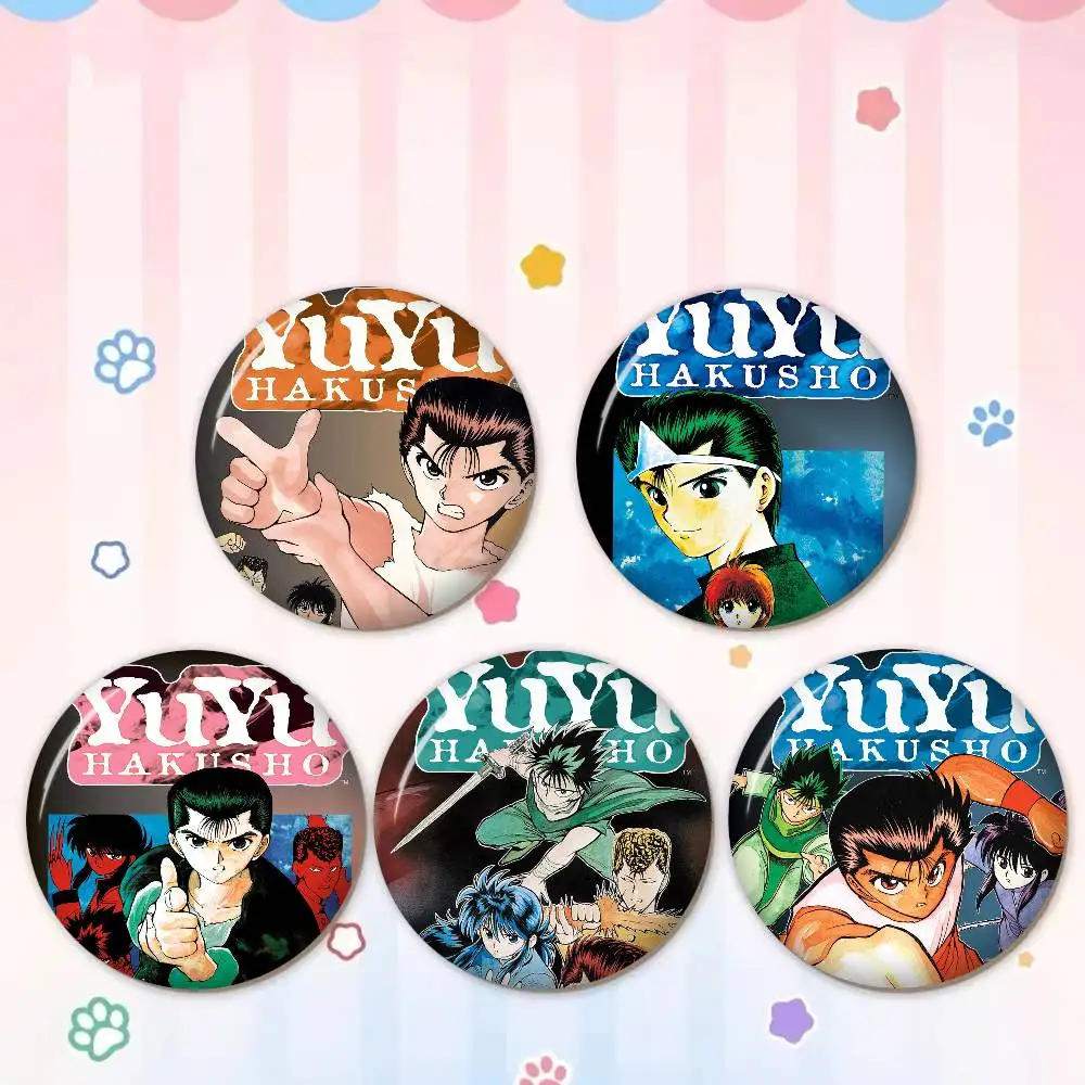 Anime YuYu Hakusho New  Brooches Soft Button Pin Funny Silly Gnarpy on A Skateboard Meme Badge Gamer Collection Gifts