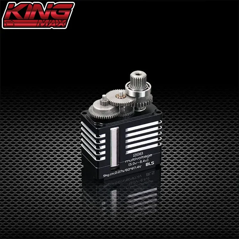 Kingmax BLS0709M 9kg.cm 4,8 V ~ 8,4 V engranajes de Metal digitales Servo sin escobillas para helicóptero clase 450-480 plato cíclico 30E ala fija