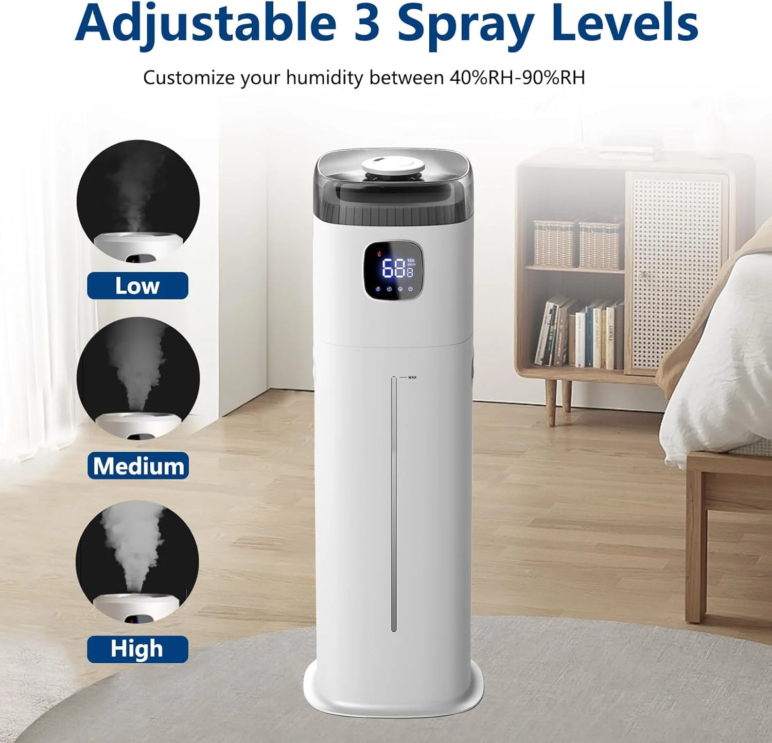 12L Intelligent Floor-Standing Humidifier Bedroom Living Room Office Three-Use Allergic Crowd Humidifier Winter Dry Skin Savior