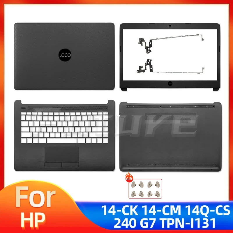 New For HP 14-CK 14-CM 14-DG 14Q-CS 240 G7 245 246 G7 LCD Back Cover/Front Bezel/Hinges/Palmrst/Bottom Case Black 14inch