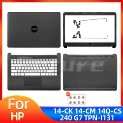 Yeni HP 14-CK 14-CM 14-DG 14Q-CS 240 G7 245 246 G7 LCD arka kapak/ön çerçeve/menteşeler/Palmrst/alt kasa siyah 14 inç