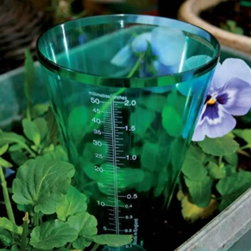 581C Decorative Garden Rain Gauge Stylish Cone-shaped Rainfall Measuring Tool for Indoor Outdoor Traveling Camping Portable