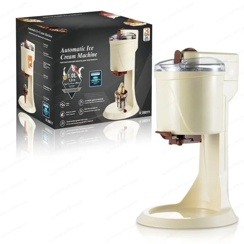 Household Mini Fully‑Automatic Ice Cream Maker, Kids DIY Fruit Cone Ice Cream Machine