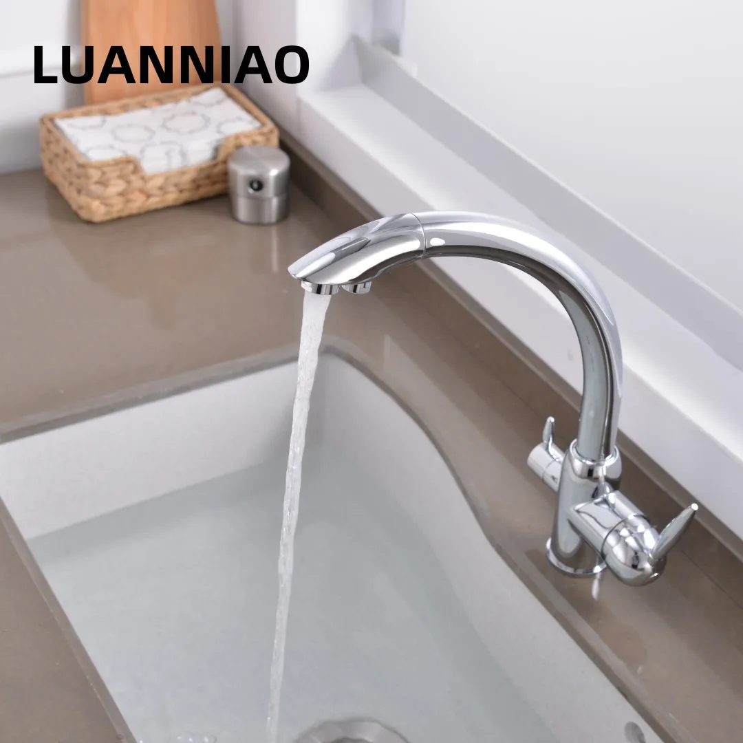 Luanniao Brass Purifier Kitchen Faucets Dual Sprayer Drinking Water Tap Vessel Sink Mixer Tap Gourmet Kitchen Faucets For Sink