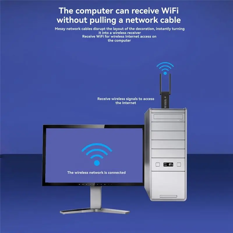 N34R-1300Mbps USB 3.0 Wifi Bluetooth 5.0 Adapter 2 In 1 USB Dongle Dual Band 2.4Ghz 5Ghz Wifi 5 Network Wireless Wlan Receiver view 5