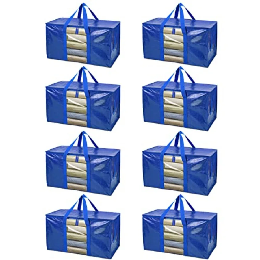 

Большие мешки для переезда с усиленными ручками, прочные сумки для хранения, упаковочные материалы для переезда и кемпинга, синие с окном