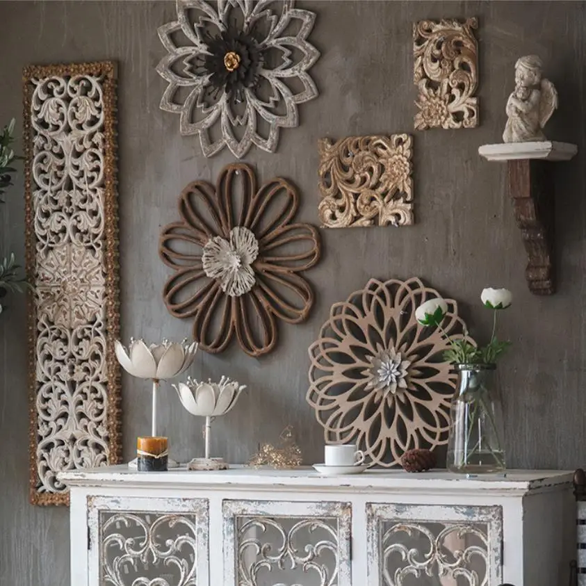 

Classical Carved Plate Hollow Metal Carving Pendant Living Room Background Wall Decoration Wall Hanging Hotel Clubhouse Decor