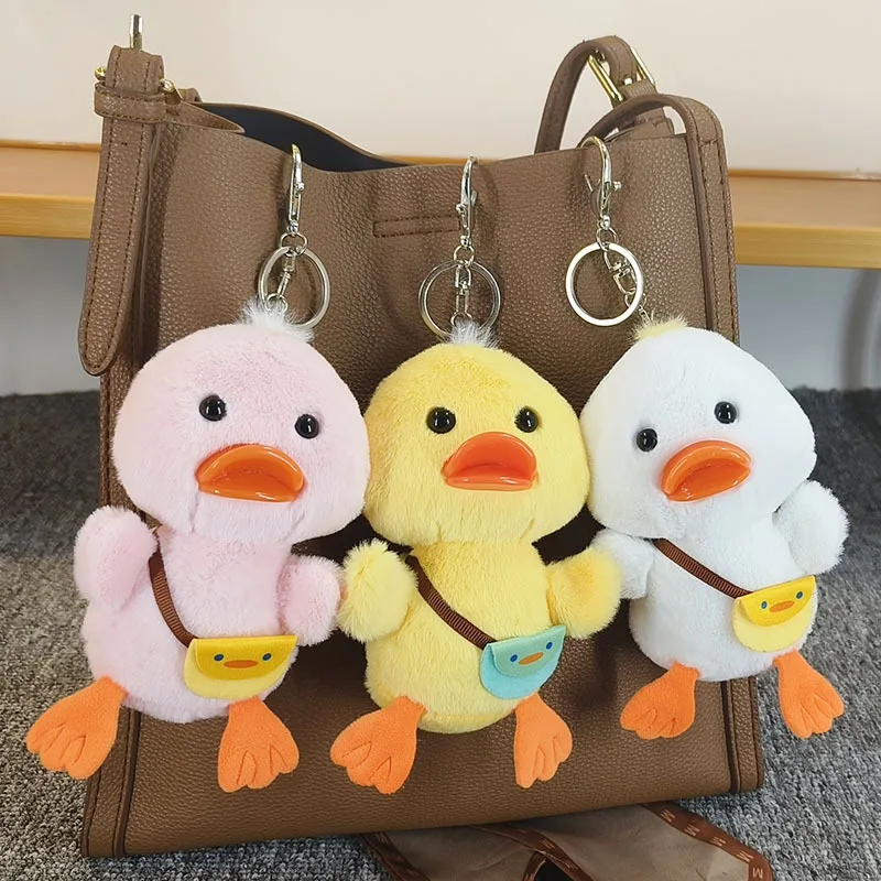 40pcs/lot Wholesale Cute Duckling Pendant Plush Toy Doll Yellow Duck Chick Bag Keychain,Deposit First to Get Discount much