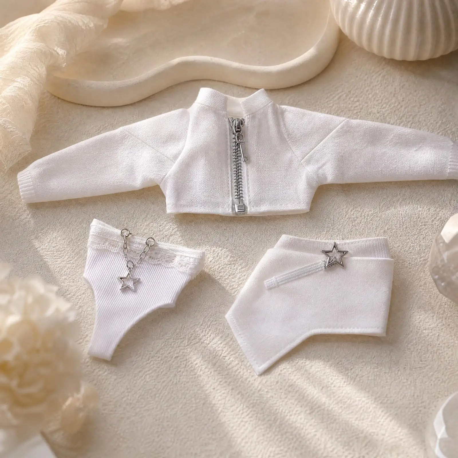Fashion Doll Clothing Set White BJD Outfit with Ruffled Top and Skirt for 16 Inch Ball Jointed Doll Display - view 6