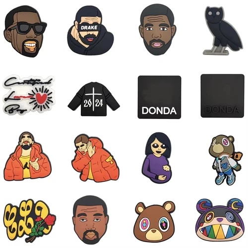 Imagen 2 del producto Mezclado de 1-200 Uds. De dijes para zapatos, cantante, Cactus de PVC, diseño sonriente, jardín, Otoño Invierno para zuecos, sandalias, pulseras, regalos de Navidad y Halloween