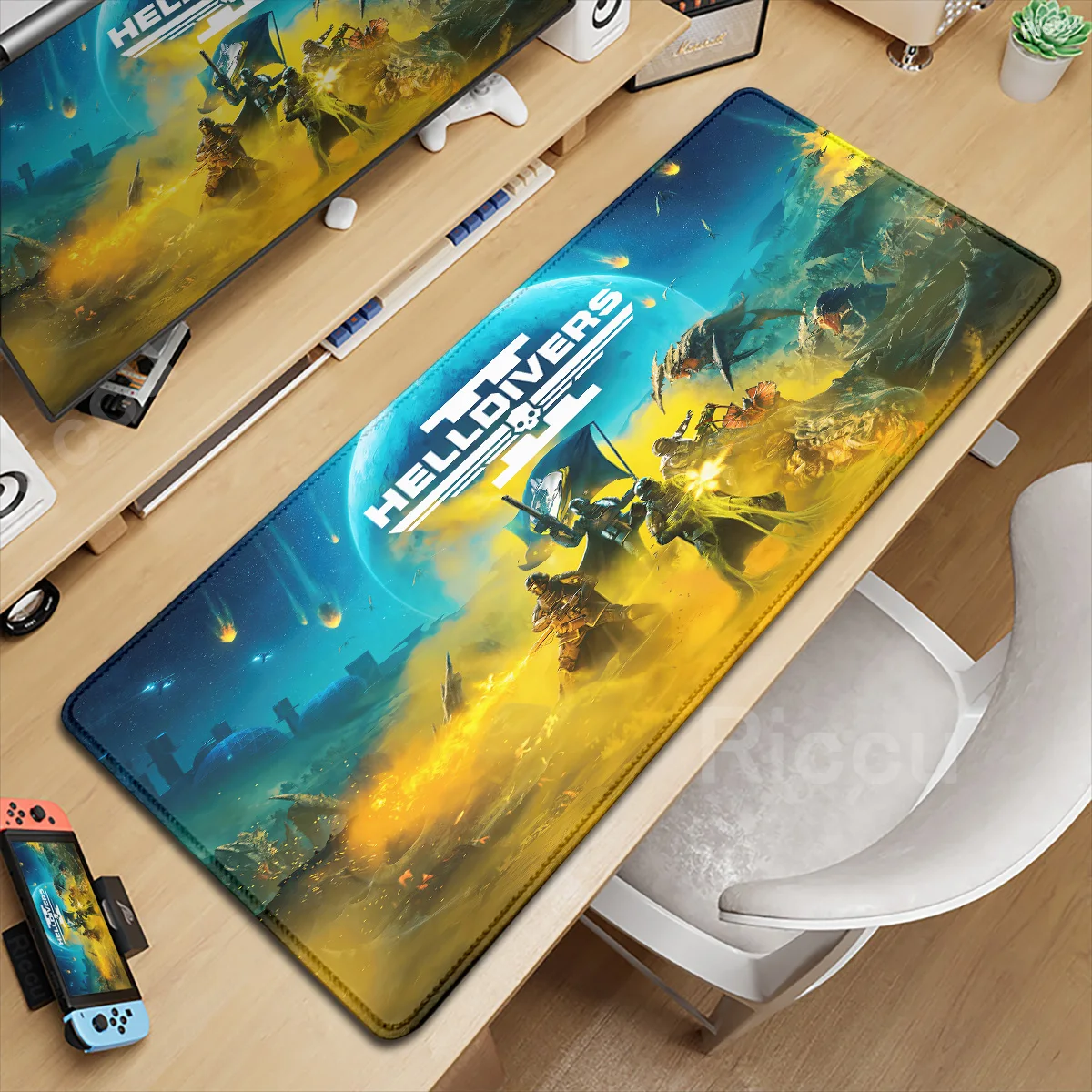 Gaming Helldivers 2 HD Mouse Pad XXL Non-Slip Rubber Keyboard Desk Mat 40x90cm Play Mat PC Office Accessories Lock Edge Mousepad