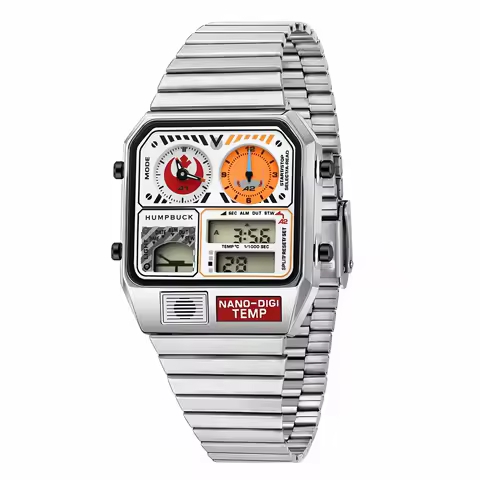 HUMPBUCK Digital Watches for Men Classic Themes Multifunctional Wristwatch with Temperature Stopwatch Dual Time and Calendar