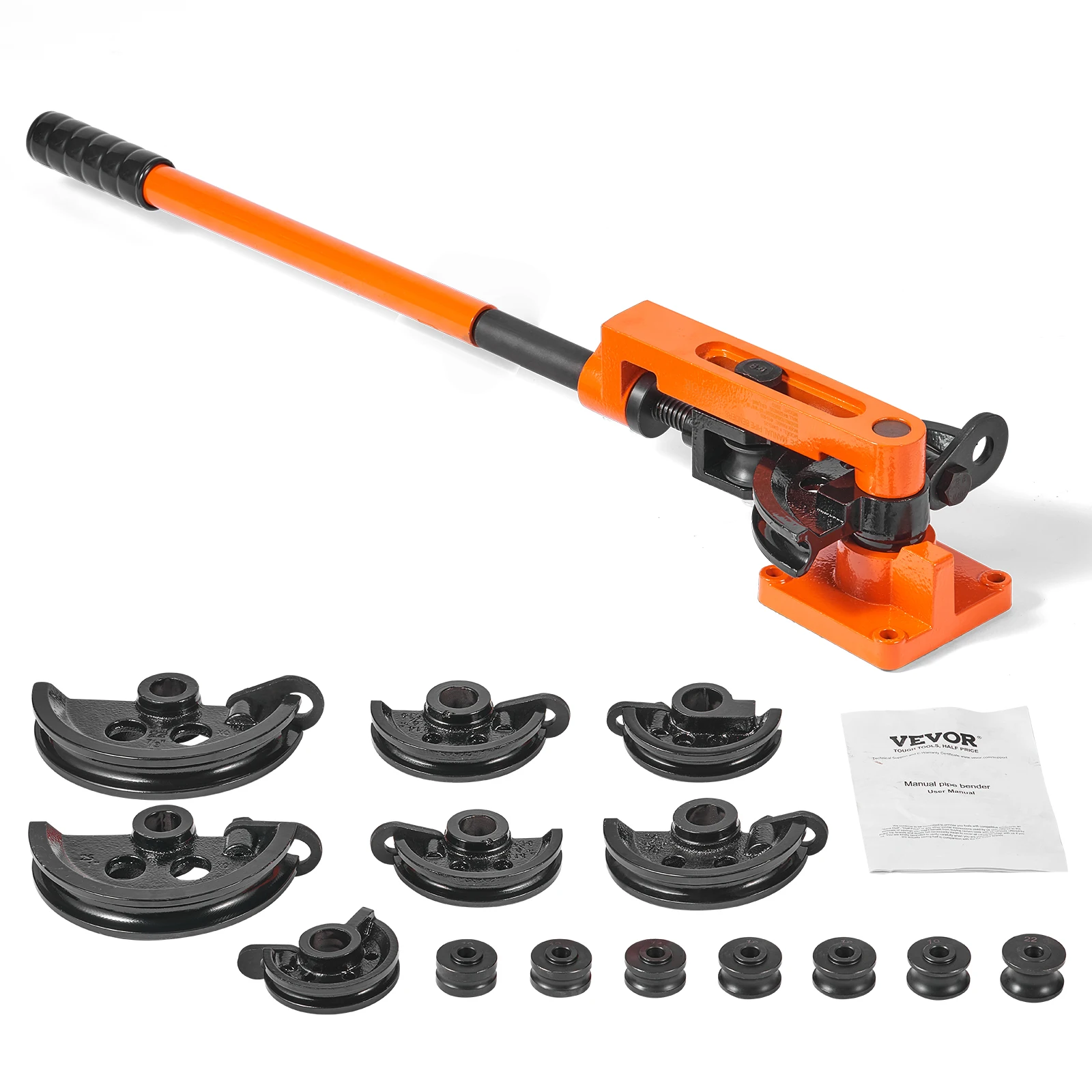 SucceBuy Manual Pipe Bender 7 Bending Dies Multifunction Steel Copper Tube Bending Machine Lever Type Heavy Tube Bender Tools