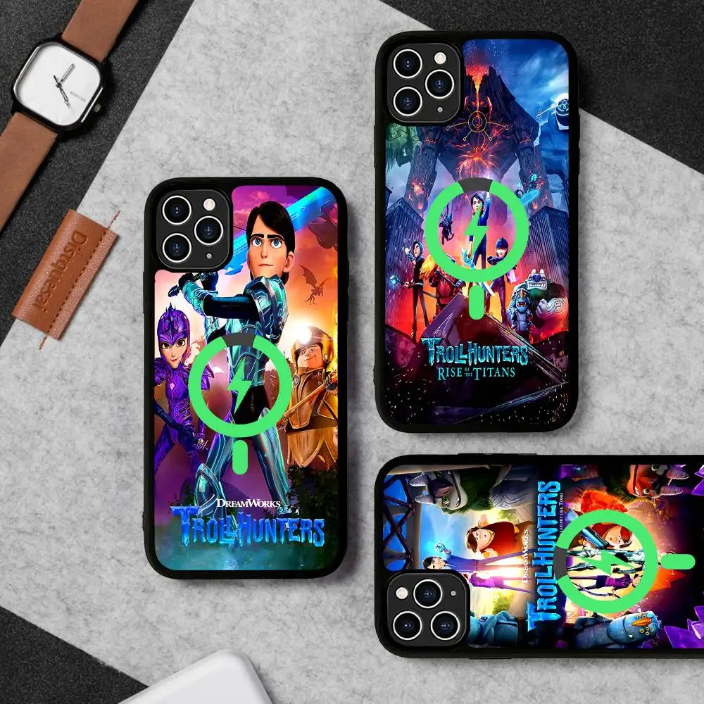 Anime Trollhunters Movie Black For Magsafe Magnetic Phone Case For iPhone 16 15 17 Pro Max 11 12 13 14 Plus Cover