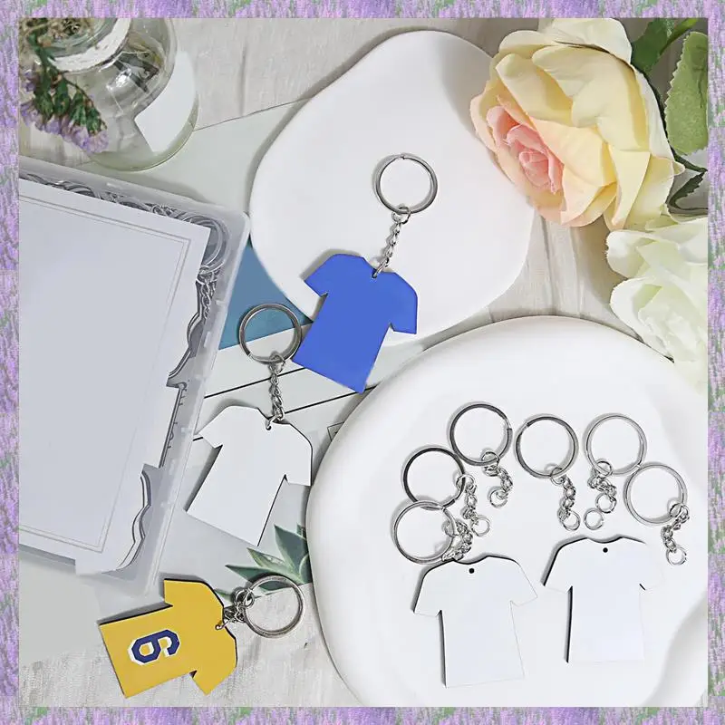 

A63K-72Pcs Массовый комплект заготовок для сублимационного брелка - Комплект сублимационных заготовок для ключей с белой защитной пленкой - Спортивный брелок из МДФ