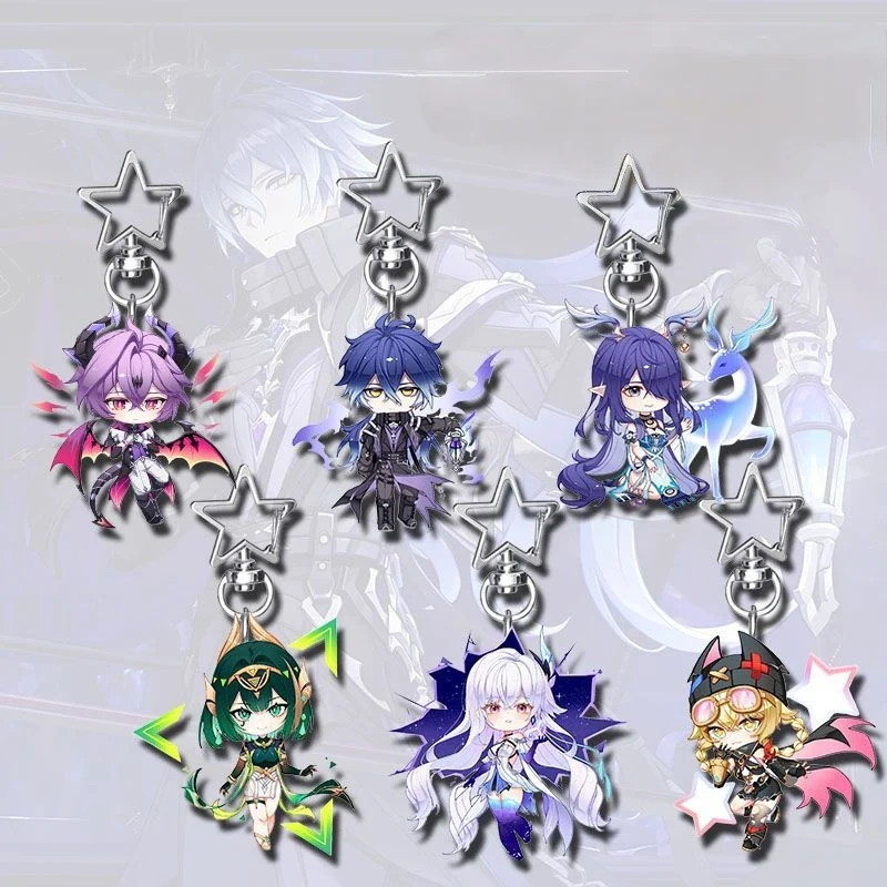 

Game Durin Flins Lauma Nefer Skirk Jahoda Cosplay Keychain Kawaii Acrylic Pendant Keyring Key Chain Bag Accessories Ornament