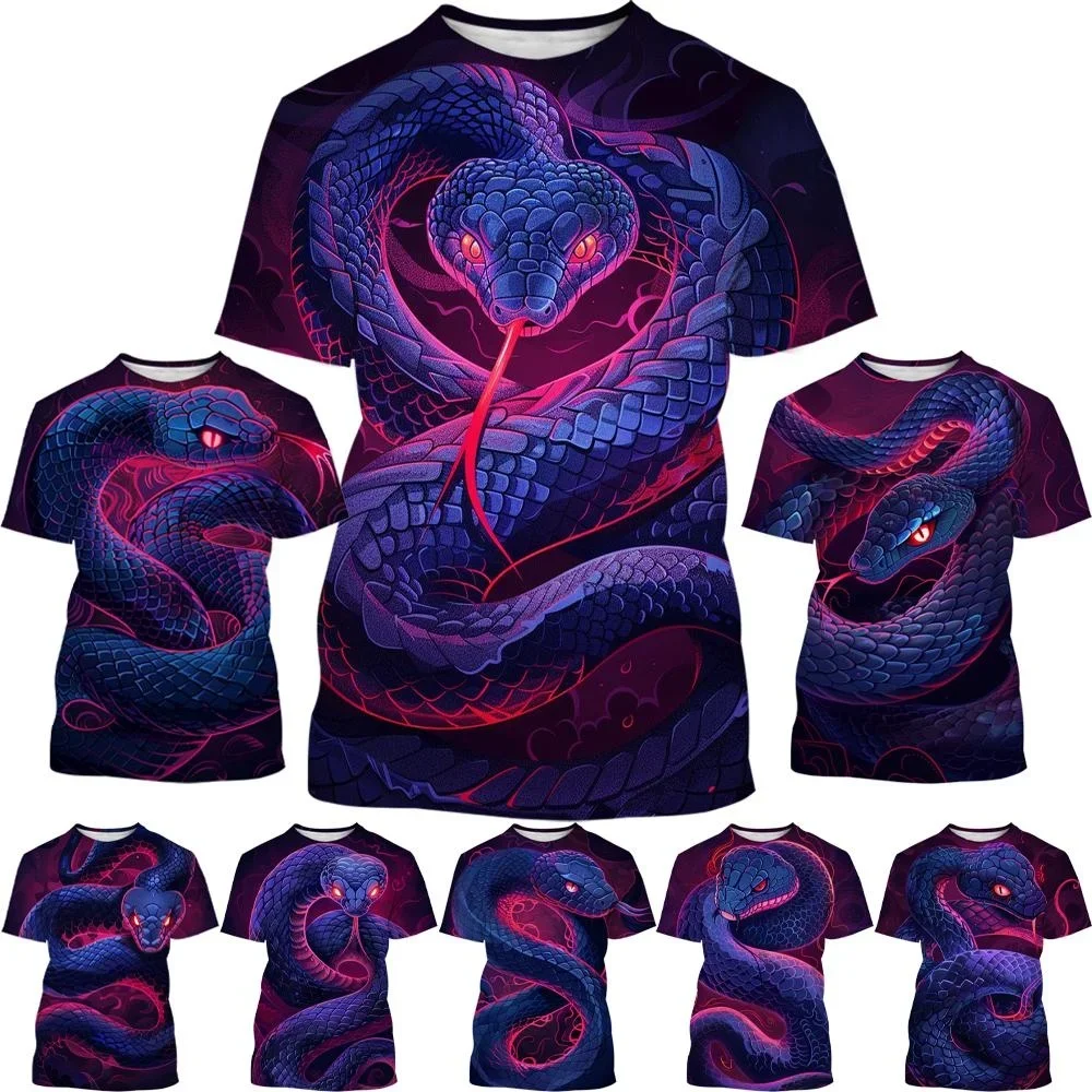 

Fugees3D Printed Snake Quick Drying Breathable Sport Men Ropa Hombre Plus Size Streetwear Y2k Crewneck T-shirt Clothes
