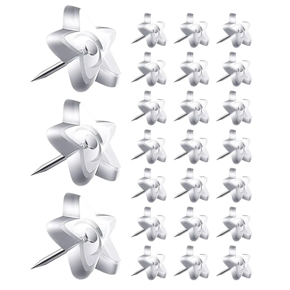 

50 шт. прозрачных кнопок-гвоздиков со звездочками для пробковой доски, настенного декора, офиса, школы, для крепления бумаги