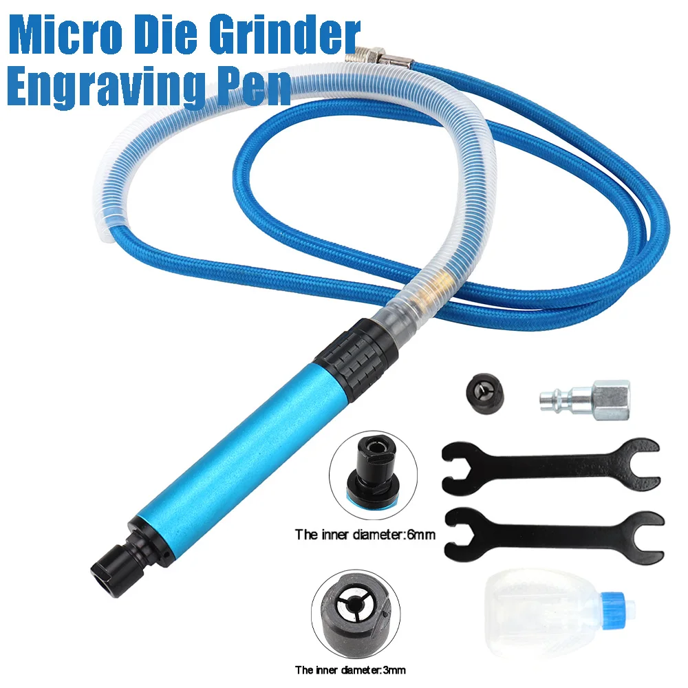 Air Micro Die Grinder High Speed ​​Pencil Polishing Engraving Tools With Two Chucks 3mm 6mm Pneumatic Tools