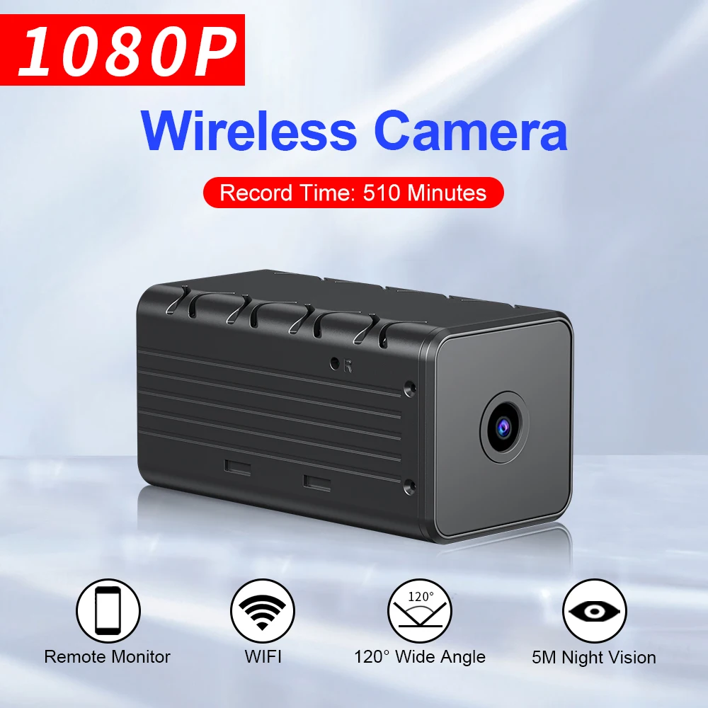 Wireless Remote Monitor Camera, WiFi, Mini Cam, Micro Cam, Tiny IP, Indoor Video Recorder, 1080P, WD9-A - view 2