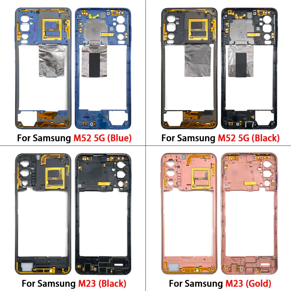 NEW Tested For Samsung M23 M52 M53 5G M236B M536 M51 M62 F62 Middle Frame Holder Housing Replacement Repair Parts