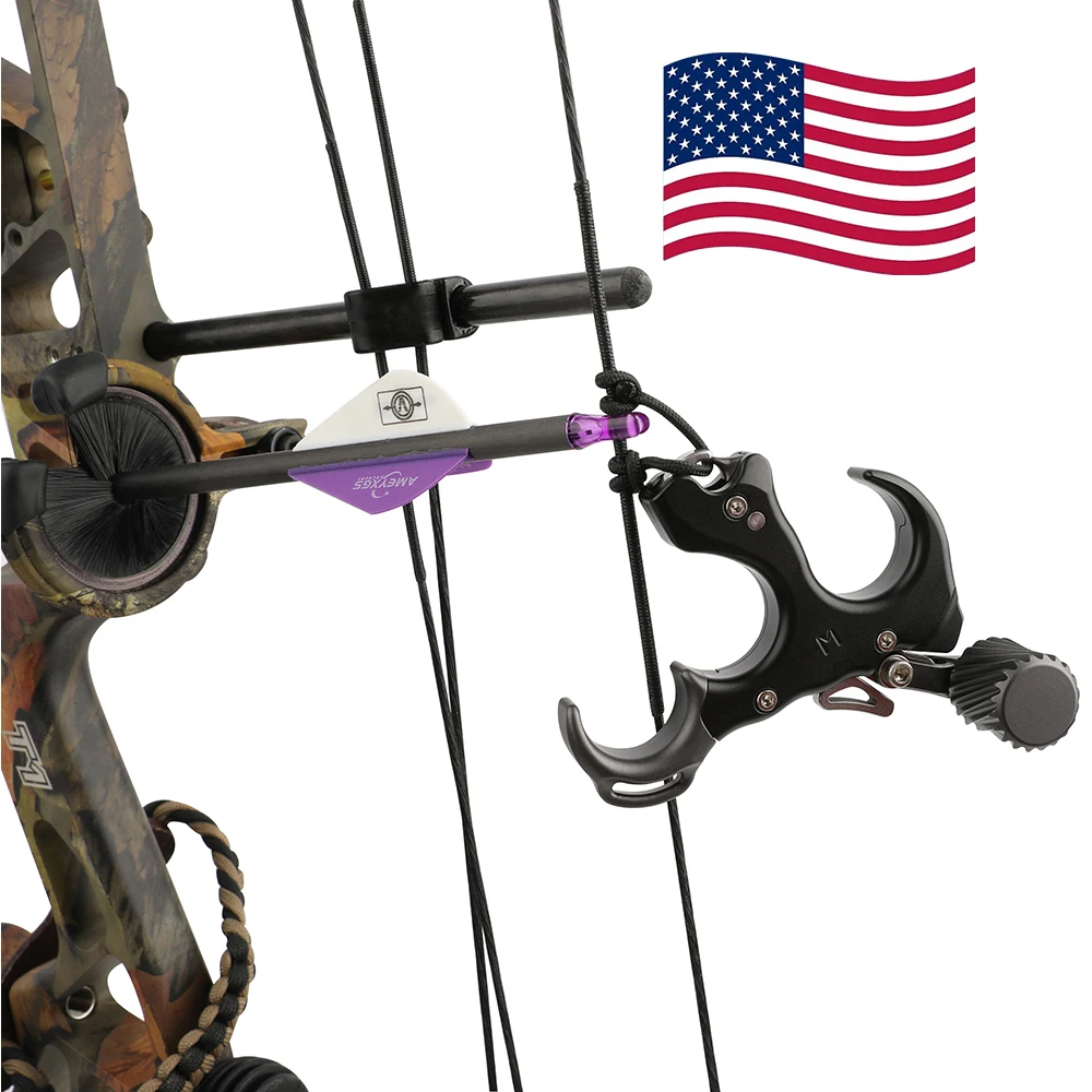 

Compound Bow Release Archery 3 Finger Release Thumb Adjustable Left and Right Hand Caliper Trigger Grip Bow Hunting Shooting