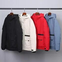 Men's Winter Jacket Fashion Brand White Duck Down Jackets Men Hooded Down Jackets Warm Outwear Designer Black Coat Parkas Male