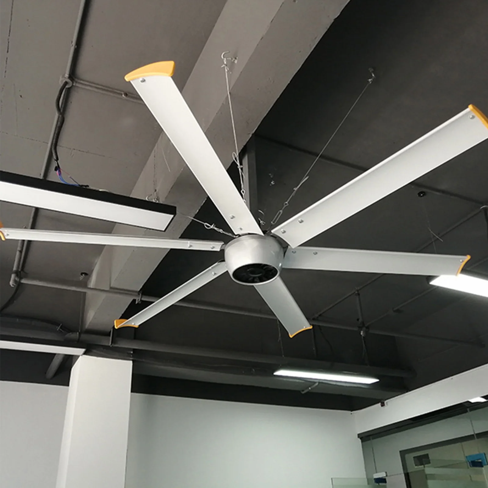 AMCLING 12ft 7.3m 1.1kw 220v PMSM PMAC High volume low speed Commercial jumbo big ceiling hvls fan