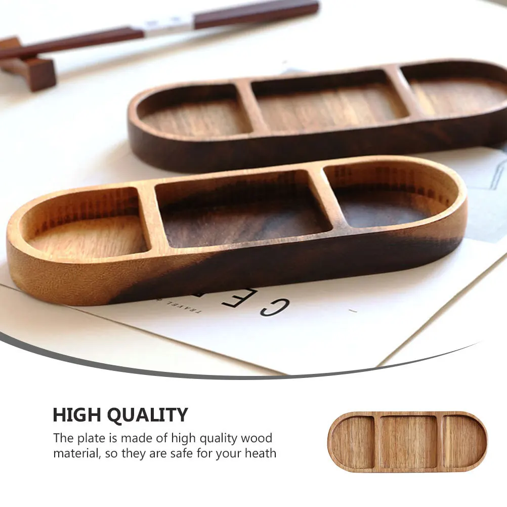 

Wooden Sauce Dish Brown Retro Sushi Plate For Salad Fruit Cake Hot Pot Bbq Home Snack Plate Kitchen Tray Appetizer Serving Dish