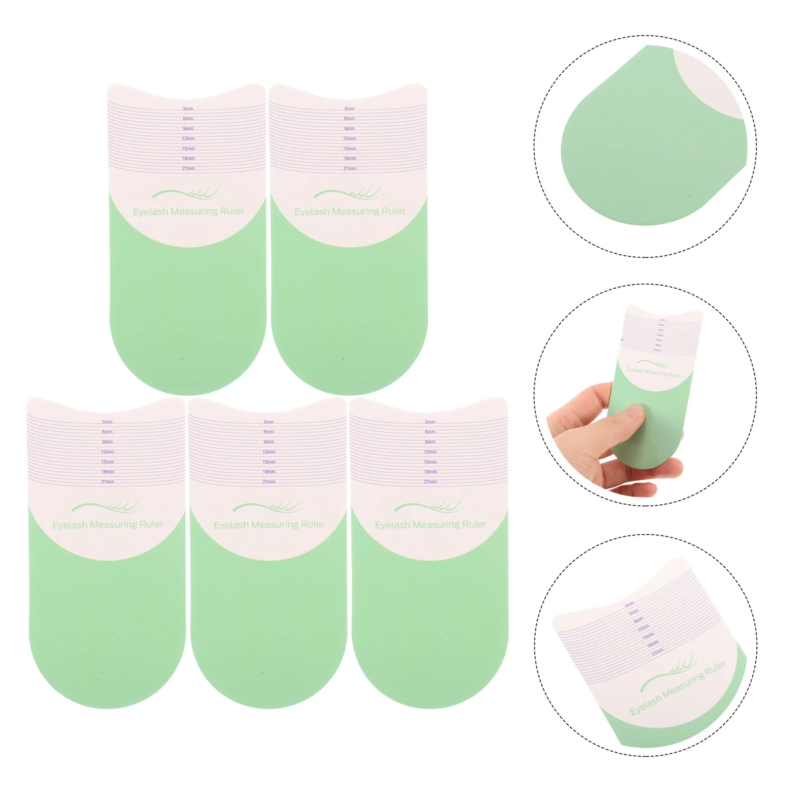 5 قطعة مسطرة رمش مطعمة طول دقيق قياس الضفيرة روتين الجمال الفعال للاستخدام الشخصي الاحترافي يدوم طويلاً #1