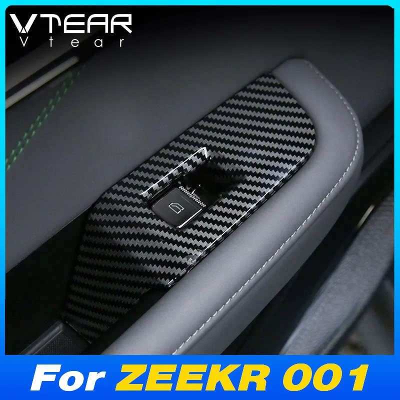 Vtear Car Window Door Armrest Switch Button Trim Cover Frame Stickers Interior Decoration For ZEEKR 001 WE ME YOU Z-sport 2024