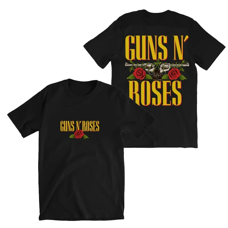 Classic High Quality Guns N’ Roses Print T-shirt Men Women Cotton Hip Hop Oversized Tshirts Short Sleeve T Shirt Streetwear Tops