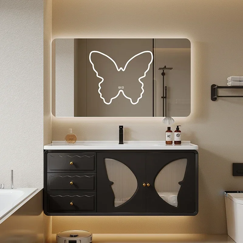 

Display Light Bathroom Cabinet Integrated Vanity Shelf Girl Bathroom Cabinet Storage Units Princess Gabinete Salon Furniture