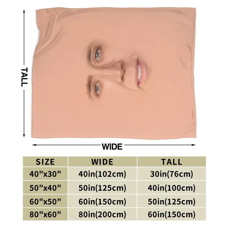 Nicolas cage-face blanket soft warm flannel throw blanket bed picnic for living room picnic travel home sofa