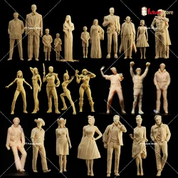 In Stock 3D Print 1/64 1/43 1/35 Male Female Retro Film Characters Figure Diorama Mini Doll Creative Scene Prop Figurine Model