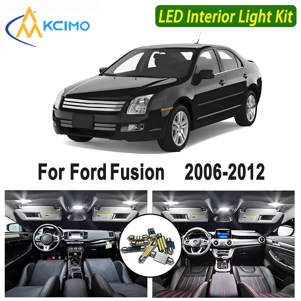 

Kcimo LED For Ford Fusion 2006 2007 2008 2009 2010 2011 2012 Premium Bright LED Interior Dome Map Trunk Light Kit Car Led Lamps