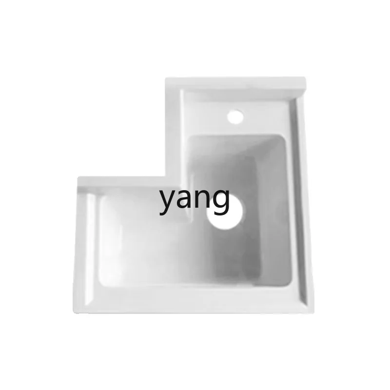 lmm custom corner-cut quartz stone balcony countertop laundry sink with rubbing board laundry sink single basin machine