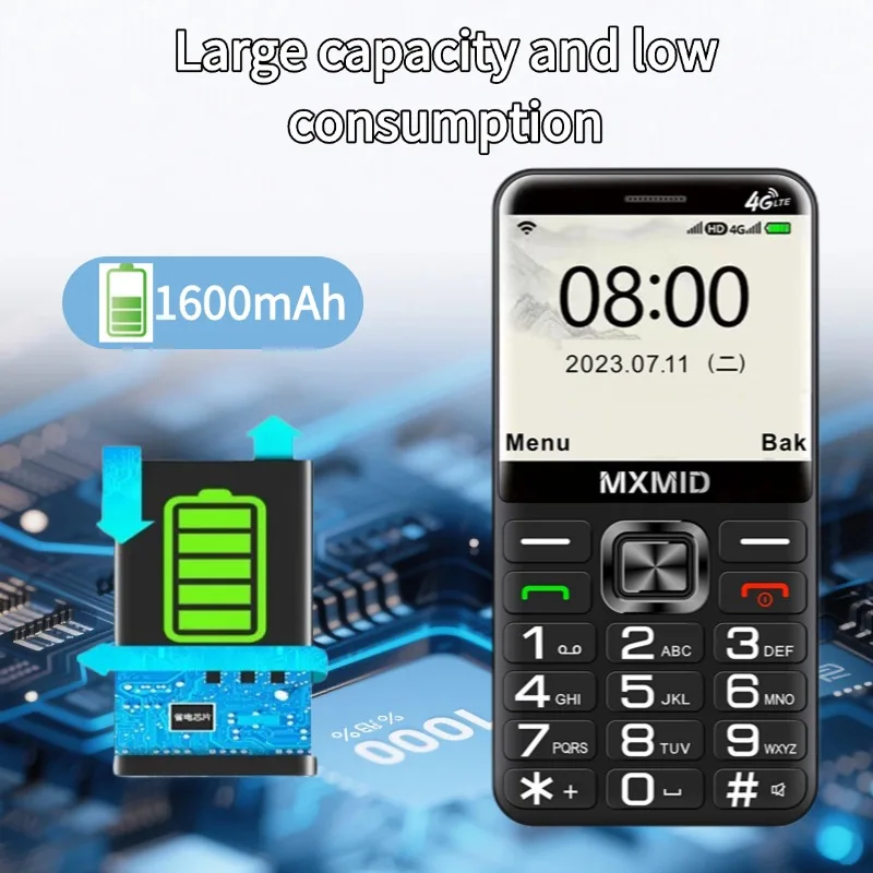 Mafam G1000 هاتف محمول لكبار السن حجم عال أزرار كبيرة المزدوج سيم بطارية طويلة SOS زر بطارية طويلة الشعلة القوية GSM 2G #2